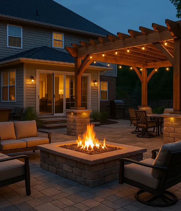 Entry level luxury outdoor hardscaping cost.