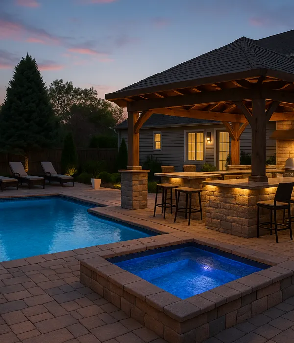 The cost for luxury hardscaping for a beautiful outdoor living area.